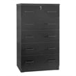 Better Home Products Olivia Wooden Tall 5 Drawer Chest Bedroom Dresser in Black