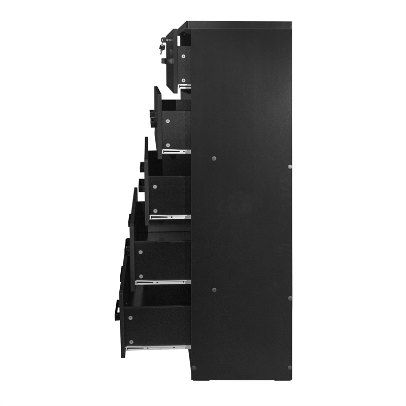 Better Home Products Olivia Wooden Tall 5 Drawer Chest Bedroom Dresser in Black