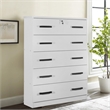 Better Home Products Olivia Wooden Tall 5 Drawer Chest Bedroom Dresser in White