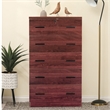 Better Home Products Olivia Wooden Tall 5 Drawer Chest Bedroom Dresser Mahogany