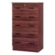 Better Home Products Olivia Wooden Tall 5 Drawer Chest Bedroom Dresser Mahogany