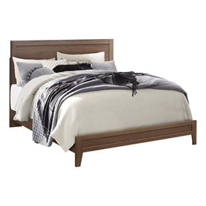 Better Home Products Fox 62 x 82.5&quot Wood Queen Panel Platform Bed in Brown