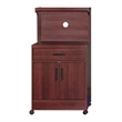 Better Home Products Shelby Kitchen Wooden Microwave Cart in Mahogany