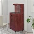Better Home Products Shelby Kitchen Wooden Microwave Cart in Mahogany