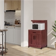 Better Home Products Shelby Kitchen Wooden Microwave Cart in Mahogany