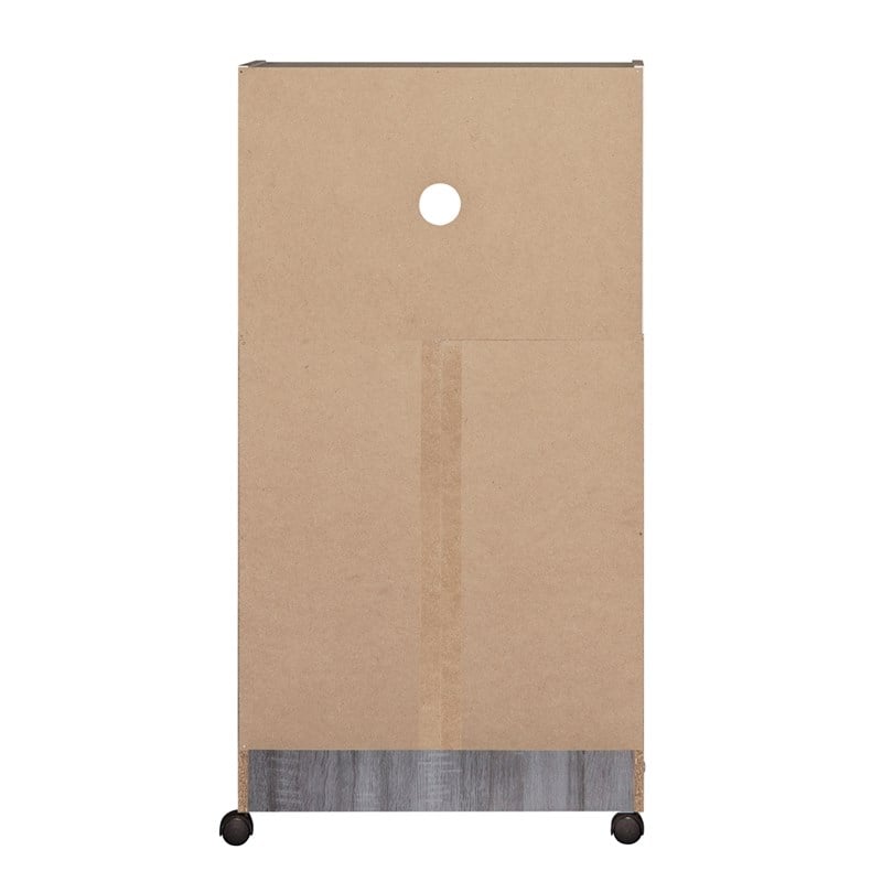 Better Home Products Shelby Kitchen Wooden Microwave Cart in Gray