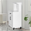 Better Home Products Shelby Kitchen Wooden Microwave Cart in White