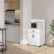 Better Home Products Shelby Kitchen Wooden Microwave Cart in White