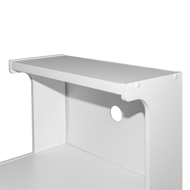 Better Home Products Shelby Kitchen Wooden Microwave Cart in White