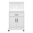 Better Home Products Shelby Kitchen Wooden Microwave Cart in White