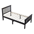 Better Home Products Jassmine 42 x 79&quot Pine Wood Twin Platform Bed in Black