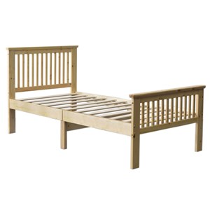 Better Home Products Jassmine 42 x 79&quot Pine Wood Twin Platform Bed in Natural
