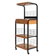 Better Home Products Kristi Metal Frame Microwave Stand with Storage in Black