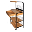 Better Home Products Kristi Metal Frame Microwave Stand with Storage in Black