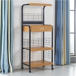 Better Home Products Kristi Metal Frame Microwave Stand with Storage in Black