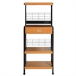 Better Home Products Kristi Metal Frame Microwave Stand with Storage in Black