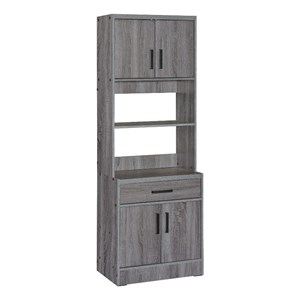 Better Home Products Shelby Tall Wooden Kitchen Pantry in Gray