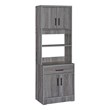 Better Home Products Shelby Tall Wooden Kitchen Pantry in Gray
