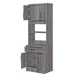 Better Home Products Shelby Tall Wooden Kitchen Pantry in Gray