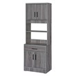 Better Home Products Shelby Tall Wooden Kitchen Pantry in Gray