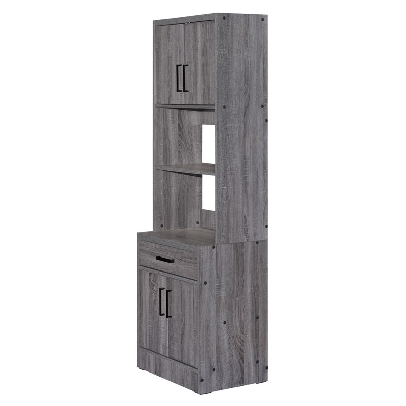 Better Home Products Shelby Tall Wooden Kitchen Pantry in Gray