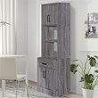 Better Home Products Shelby Tall Wooden Kitchen Pantry in Gray