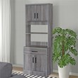 Better Home Products Shelby Tall Wooden Kitchen Pantry in Gray