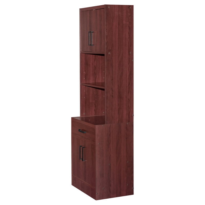Better Home Products Shelby Tall Wooden Kitchen Pantry in Mahogany