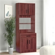 Better Home Products Shelby Tall Wooden Kitchen Pantry in Mahogany