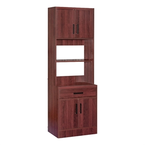 Better Home Products Shelby Tall Wooden Kitchen Pantry in Mahogany