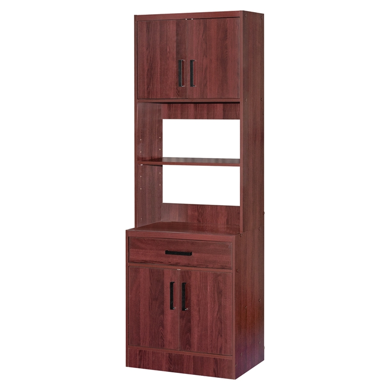 Better Home Products Shelby Tall Wooden Kitchen Pantry in Mahogany