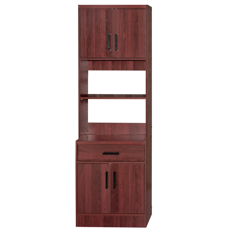 Better Home Products Shelby Tall Wooden Kitchen Pantry in Mahogany