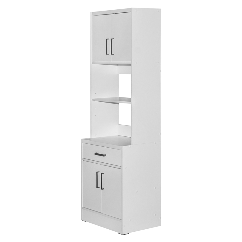 Better Home Products Shelby Tall Wooden Kitchen Pantry in White