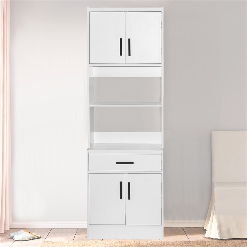 Better Home Products Shelby Tall Wooden Kitchen Pantry in White