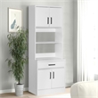 Better Home Products Shelby Tall Wooden Kitchen Pantry in White