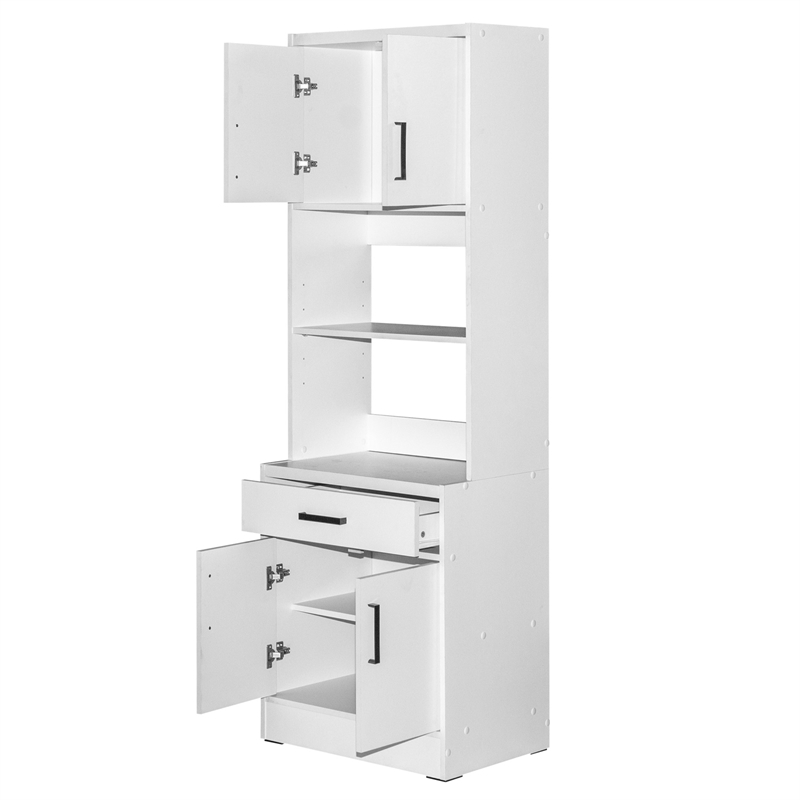 Better Home Products Shelby Tall Wooden Kitchen Pantry in White