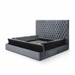 Better Home Products Cosmopolitan Velvet Upholstered Platform Queen Bed in Gray