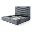 Better Home Products Cosmopolitan Velvet Upholstered Platform Queen Bed in Gray