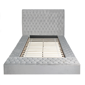 better home products cosmopolitan velvet upholstered platform bed in gray