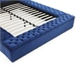 Better Home Products Cosmopolitan Velvet Upholstered Platform Queen Bed in Blue