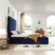 Better Home Products Cosmopolitan Velvet Upholstered Platform Queen Bed in Blue