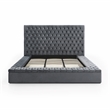 Better Home Products Cosmopolitan Velvet Upholstered Platform King Bed in Gray