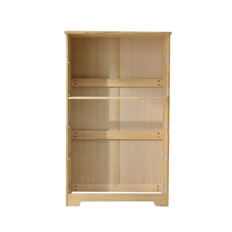 Better Home Products Isabela Solid Pine Wood 5 Drawer Chest Dresser in Natural