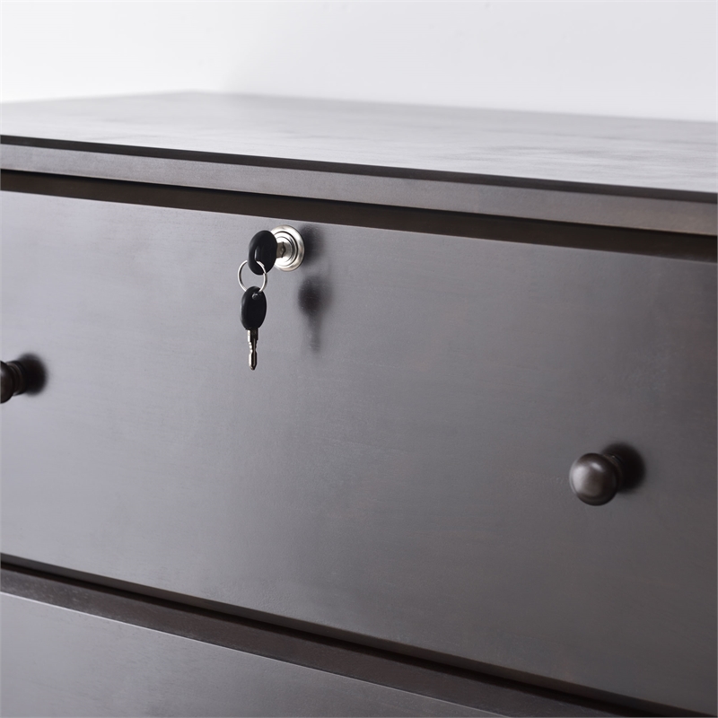 Better Home Products Isabela Solid Pine Wood 5 Drawer Chest Dresser in Tobacco