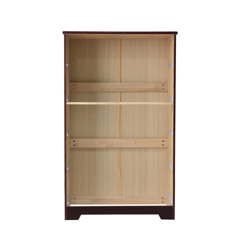 Better Home Products Isabela Solid Pine Wood 5 Drawer Chest Dresser in Mahogany