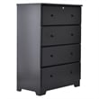 Better Home Products Isabela Solid Pine Wood 4 Drawer Chest Dresser in Black
