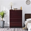 Better Home Products Isabela Solid Pine Wood 4 Drawer Chest Dresser in Mahogany