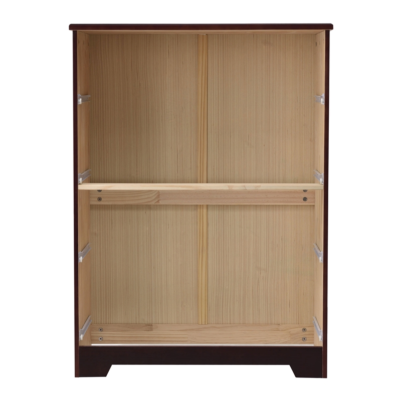 Better Home Products Isabela Solid Pine Wood 4 Drawer Chest Dresser in Mahogany