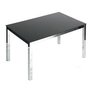 better home products elliott tempered glass metal dining table in chrome
