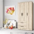 Better Home Products Symphony Wardrobe Armoire Closet with Two Drawers in Maple